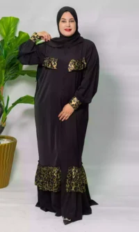 "عباية مغربية كريب بتايكر أناقة الأصالة بلمسة عصرية"